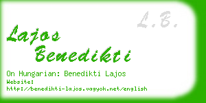 lajos benedikti business card